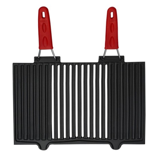 Grill, gietijzer, met siliconen handgrepen, 40 x 25 cm - merk LAVA