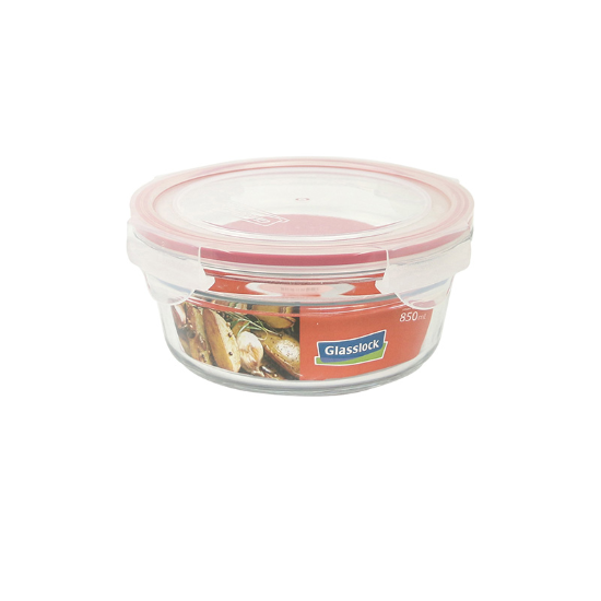 Voedselbewaarbak, rond, 850 ml, gemaakt van glas - Glasslock