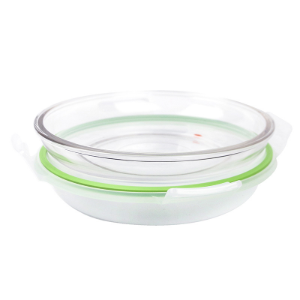 Round food storage container, "Air Type" range, 800 ml, made from glass - Glasslock