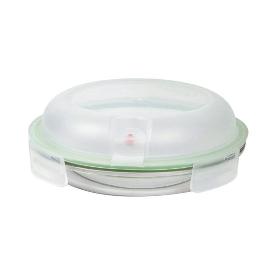 Round food storage container, "Air Type" range, 800 ml, made from glass - Glasslock
