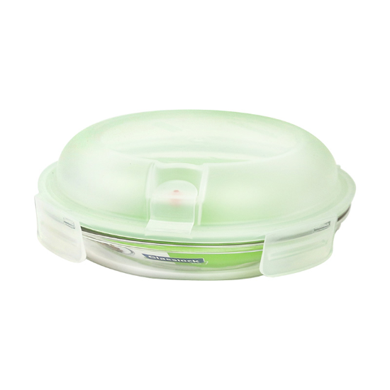Round food storage container, "Air Type" range, 800 ml, made from glass - Glasslock