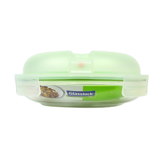 Round food storage container, "Air Type" range, 800 ml, made from glass - Glasslock