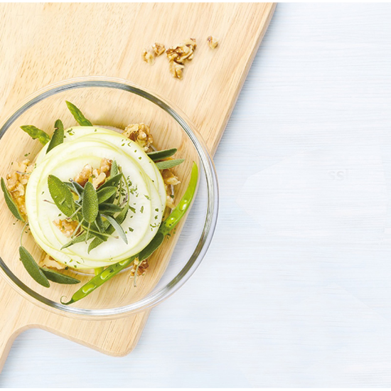 Round food storage container, "Air Type" range, 800 ml, made from glass - Glasslock