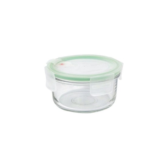 Round food storage container, "Air Type" range, 400 ml, made from glass - Glasslock