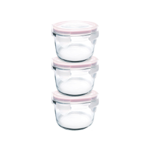 Set di 3 contenitori per alimenti, in vetro, 165 ml - Glasslock