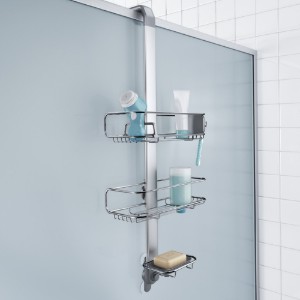 Adjustable holder for shower cabin, anodized aluminum - simplehuman
