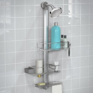 "Plus" adjustable holder for shower accessories, anodized aluminum - "simplehuman" brand