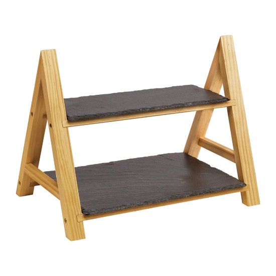 Serveerplank met 2 niveaus, 35,5 x 22 x 27 cm, leisteen - Westmark