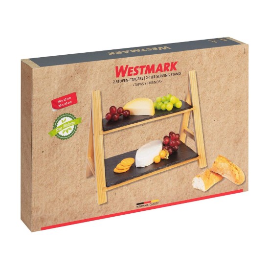 Serveerplank met 2 niveaus, 35,5 x 22 x 27 cm, leisteen - Westmark
