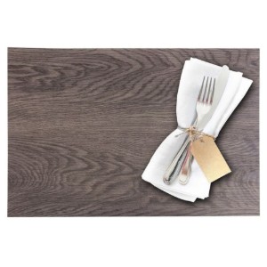 Tovaglietta "Nature", 45 x 30 cm, plastica, grigio/marrone - Saleen