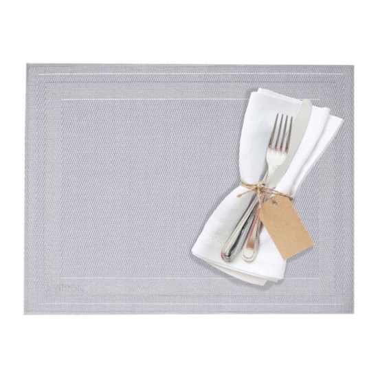 Set de table "Rahmen", 42 x 32 cm, vinyle, argent - Saleen
