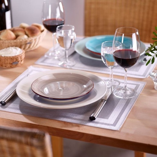 Set de table "Rahmen", 42 x 32 cm, vinyle, argent - Saleen