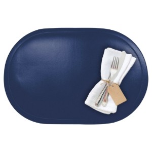 "Fun" placemat, oval shape, 45.5 x 29 cm, vinyl, cobalt blue - Saleen