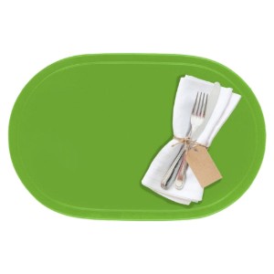 Tovaglietta ovale "Fun", 45,5 x 29 cm, vinile, verde - Saleen