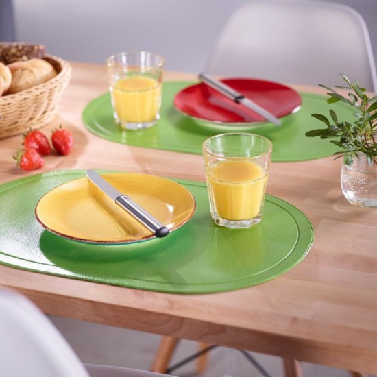 "Fun" placemat, oval shape, 45.5 x 29 cm, vinyl, green - Saleen