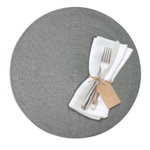 Round placemat, 38 cm, plastic, "Circle", grey - Saleen