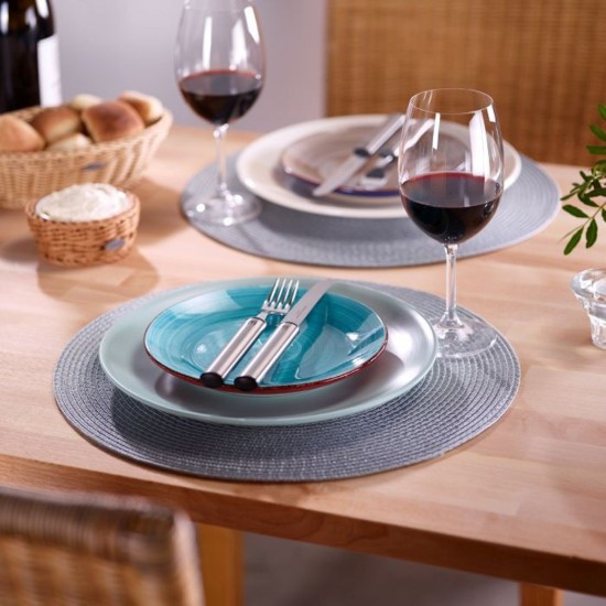 "Circle" rund bordsmatta, 38 cm, plast, grå - Saleen