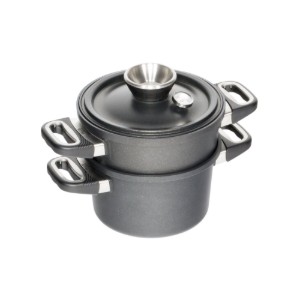 Stoomkookset 3-delig, aluminium, 20 cm/3 L - AMT Gastroguss
