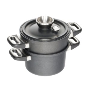 Stoomkookset 3-delig, aluminium, 24 cm/4,5 L - AMT Gastroguss