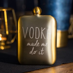  Bottiglia con la scritta “Vodka made me do it”, 175 ml, acciaio inossidabile – Kitchen Craft