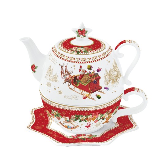 Servizio da tè, 450 ml, "CHRISTMAS MEMORIES", porcellana - Easy Life