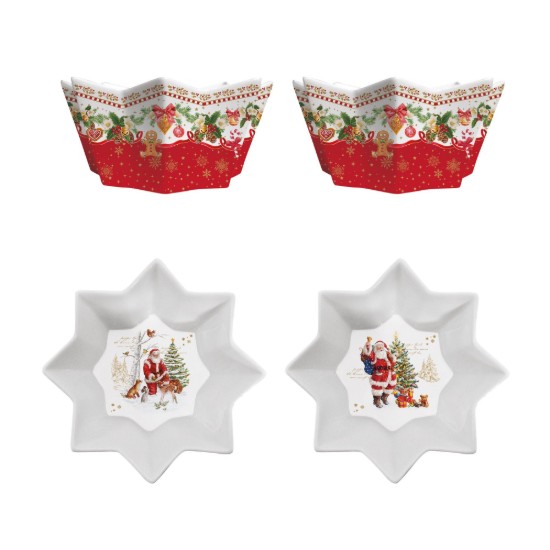 Set van 2 porseleinen kommen, 14 cm, "CHRISTMAS MEMORIES" - merk Easy Life