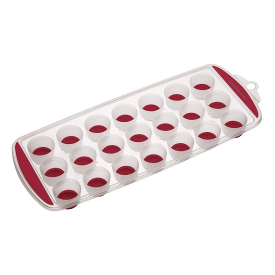Vassoio per cubetti di ghiaccio, 28 x 12 cm, silicone, rosso - Kitchen Craft