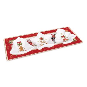 4-delige aperitief serveerset, "CHRISTMAS MEMORIES", 36 x 16 cm - merk Easy Life
