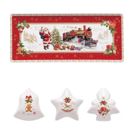 Servizio aperitivo 4 pezzi "CHRISTMAS MEMORIES", 36 x 16 cm - brand Easy Life