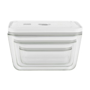 Set of 3 food containers with vacuum sealing "FRESH & SAVE", glass - Zwilling