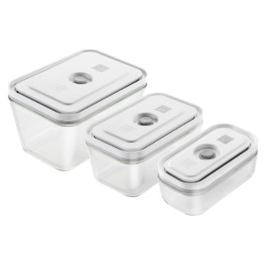 Set of 3 food containers with vacuum sealing "FRESH & SAVE", glass - Zwilling