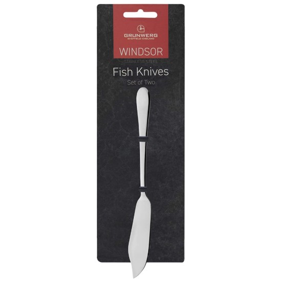 Set of 2 "Windsor" knives for fish, stainless steel - Grunwerg