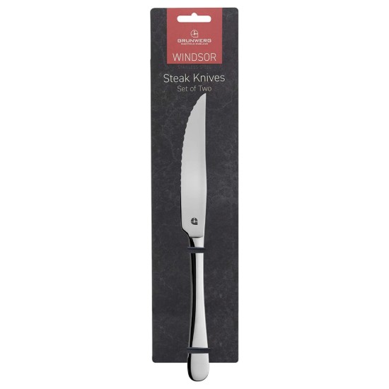Set of 2 "Windsor" steak knives, stainless steel - Grunwerg
