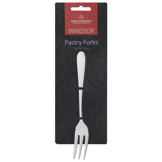 Set of 4 'Windsor' dessert forks, stainless steel - Grunwerg