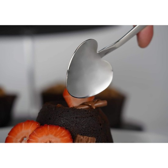 Sæt af 4 "Windsor" hjerteformede dessertskeer, rustfrit stål - Grunwerg
