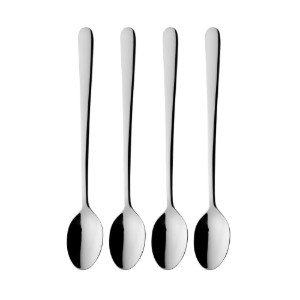 Set of 4 "Windsor" latte teaspoons, stainless steel - Grunwerg
