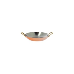 Braadpan "Inocuivre", 12 cm, met messing handgrepen - merk "de Buyer"