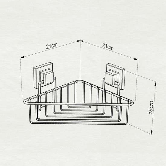 Badkamerplank, zelfklevend, 21 x 21 x 15 cm - Tekno-tel