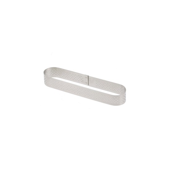 Stampo per crostate forato, acciaio inox, 14,5 x 3,5 cm - marchio "de Buyer".