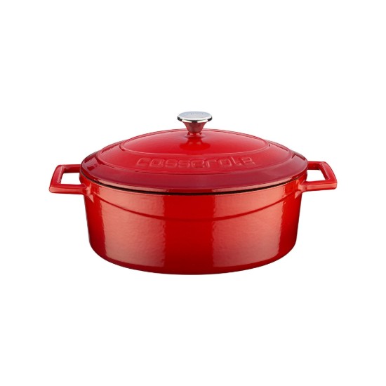 Oval saucepan, cast iron, 25 cm, "Folk" range, red - LAVA brand
