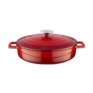 Saucepan, cast iron, 28 cm, "Folk" range, red - LAVA brand