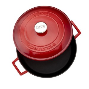 Steelpan, gietijzer, 24 cm, serie "Folk", rood - merk LAVA