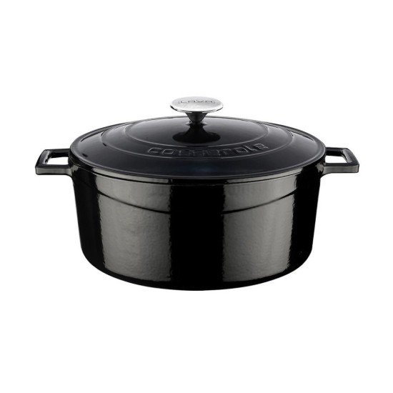 Steelpan, gietijzer, 28 cm, 6,7 l, 'Folk', zwart - LAVA