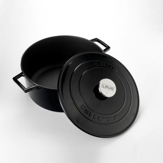 Steelpan, gietijzer, 28 cm, 6,7 l, 'Folk', zwart - LAVA
