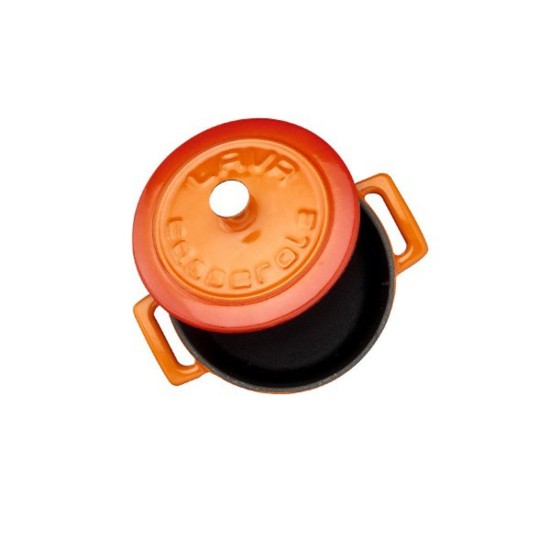 Saucepan, "Folk" range, cast iron, 10 cm, orange color - LAVA brand