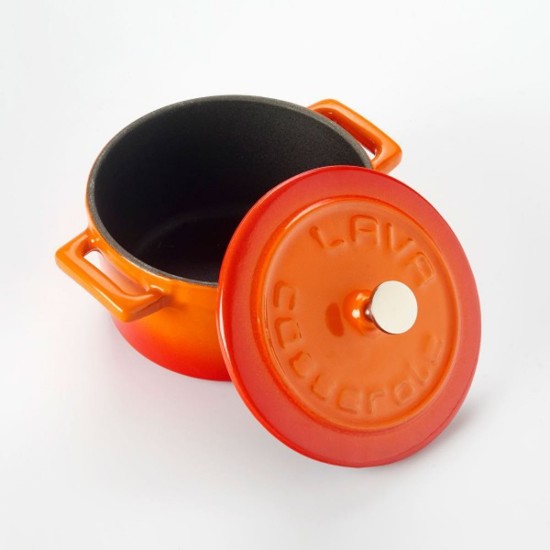 Saucepan, "Folk" range, cast iron, 10 cm, orange color - LAVA brand
