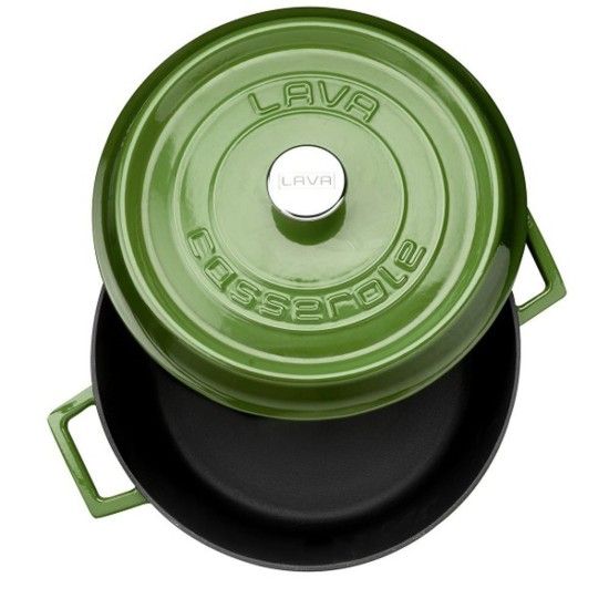 Casserole, fonte, 32 cm, gamme "Trendy", vert - Marque LAVA