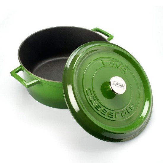 Casserole, fonte, 32 cm, gamme "Trendy", vert - Marque LAVA