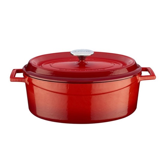 Oval saucepan, cast iron, 31cm/7L, "Trendy", Red - LAVA