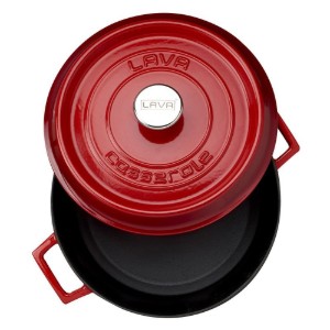 Saucepan, cast iron, 28 cm, "Trendy" brand, red - LAVA brand